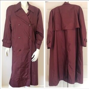 Jessica Simpson burgundy button long trench coat